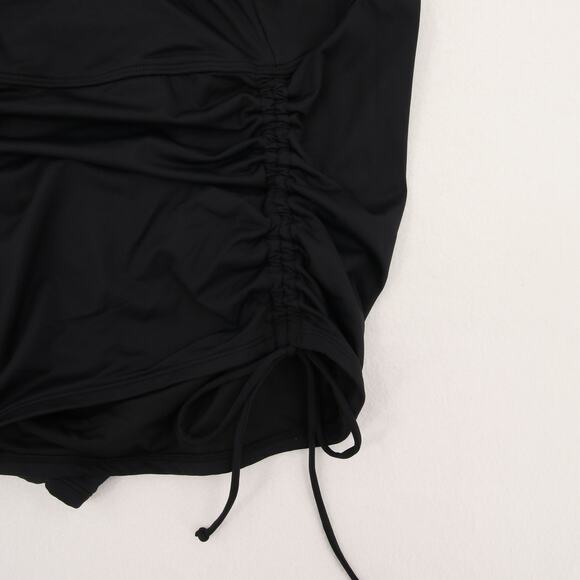 Beach House Swim Shorts Black Ruched Adjustable Side Tie Up UPF Modest 20W NWT - Picture 9 of 15